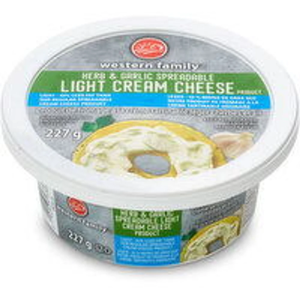 Western Family - Herb & Garlic Light Cream Cheese, 227 Gram