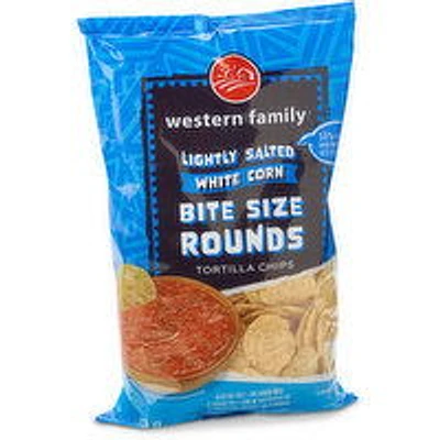 Western Family - Bite Size Rounds Tortilla Chips - Lightly Salted, 300 Gram