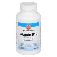 Western Family - B12 Methylcobalamin Extra Strength 5000mcg, 60 Each