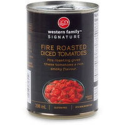 Western Family - Signature Fire Roasted Diced Tomatoes with Seasoning, 398 Millilitre