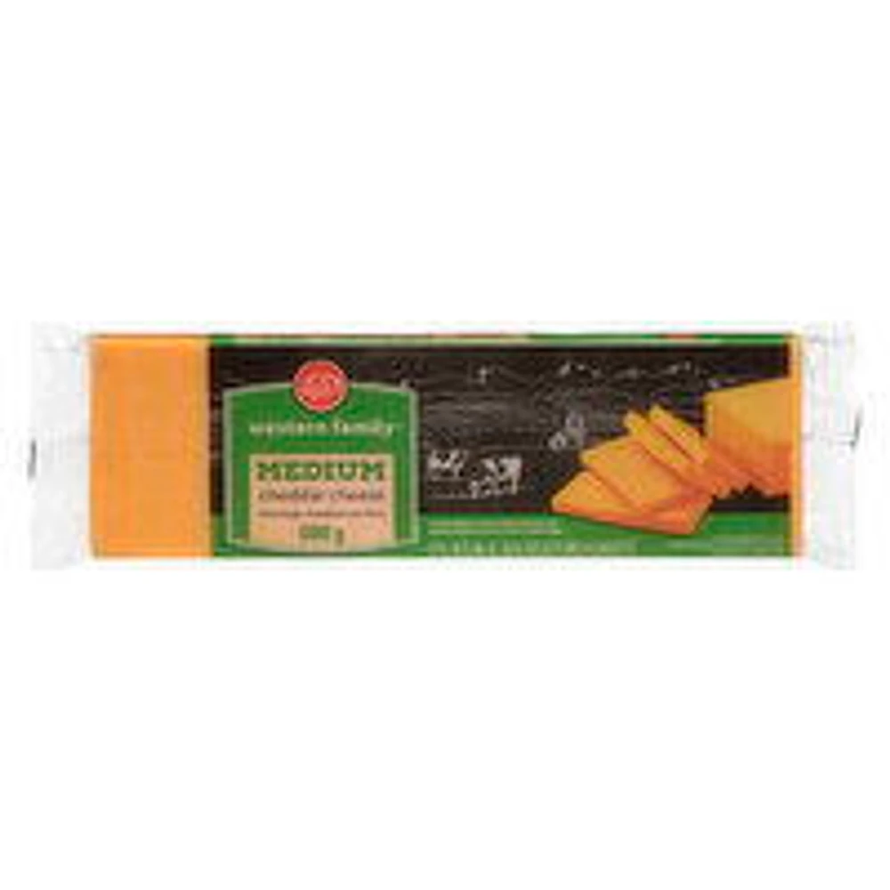 Western Family - Medium Cheddar Cheese, 600 Gram