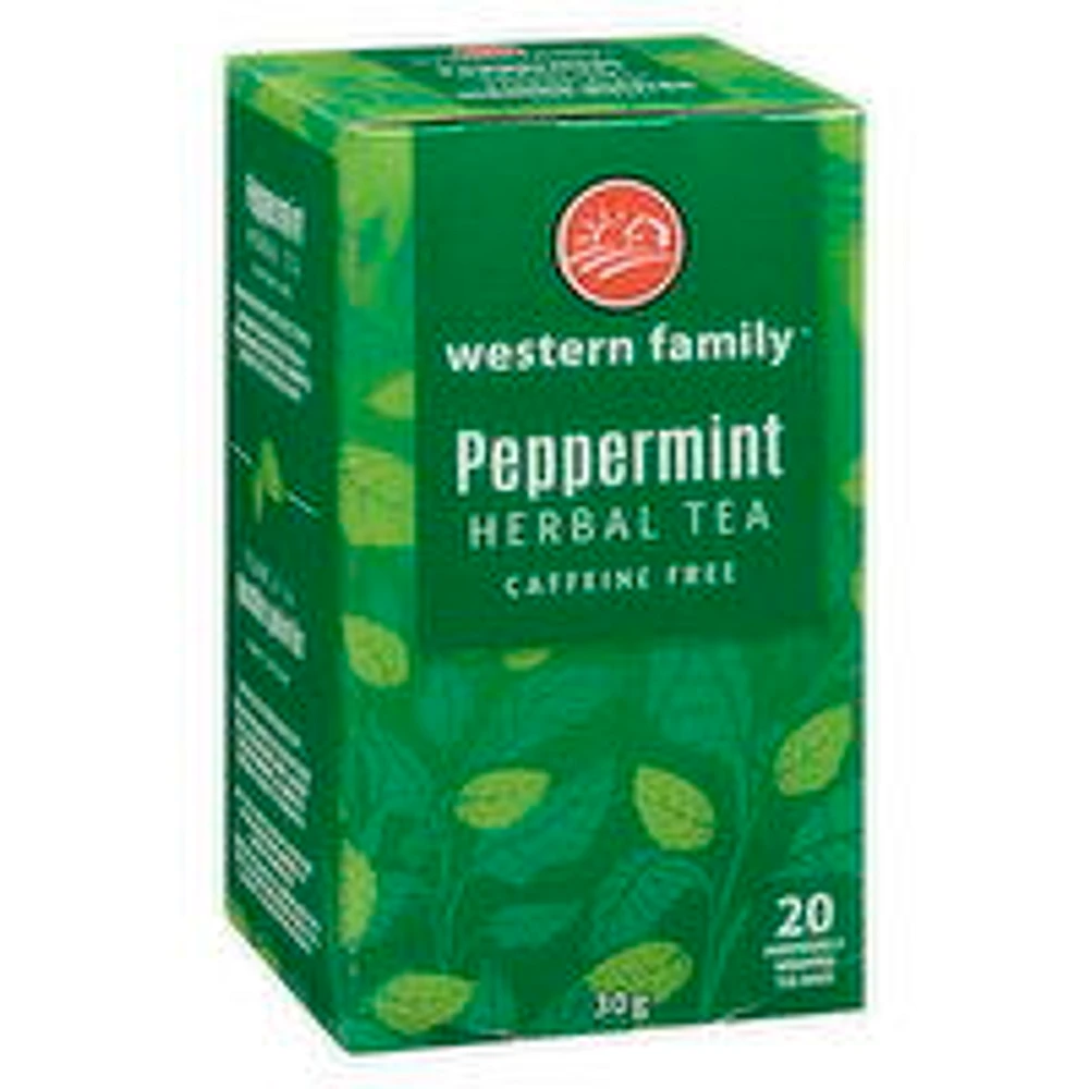 Western Family - Peppermint Herbal Tea, 20 Each