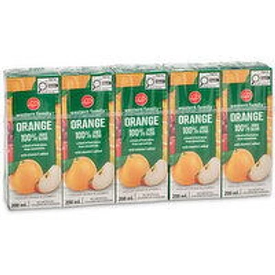 Western Family - Orange 100% Juice Blend, 5x200Ml, 5 Each