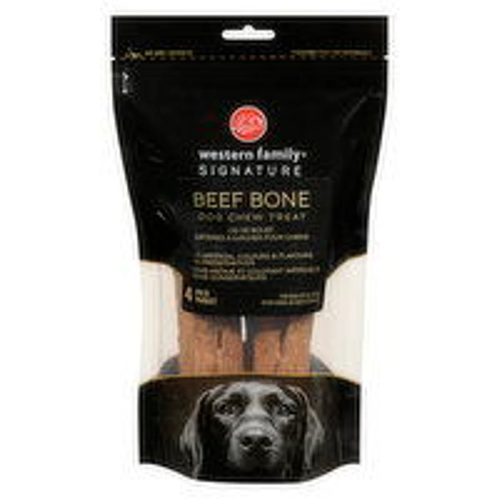 Western Family - Beef Bone Dog Chew Treat, 4 Each