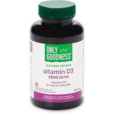 Only Goodness - Vitamin D3 2500 IU Capsules, 60 Each
