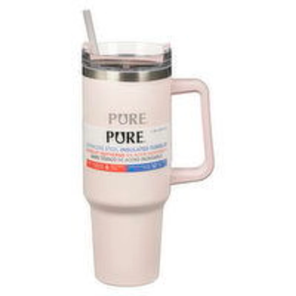 PURE - Insulated Tumbler with Handle/Straw - Pink 40oz, 1 Each