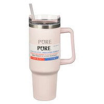 PURE - Insulated Tumbler with Handle/Straw - Pink 40oz, 1 Each