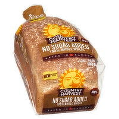 Country Harvest - No Sugar Added White with Whole Grains Bread, 600 Gram