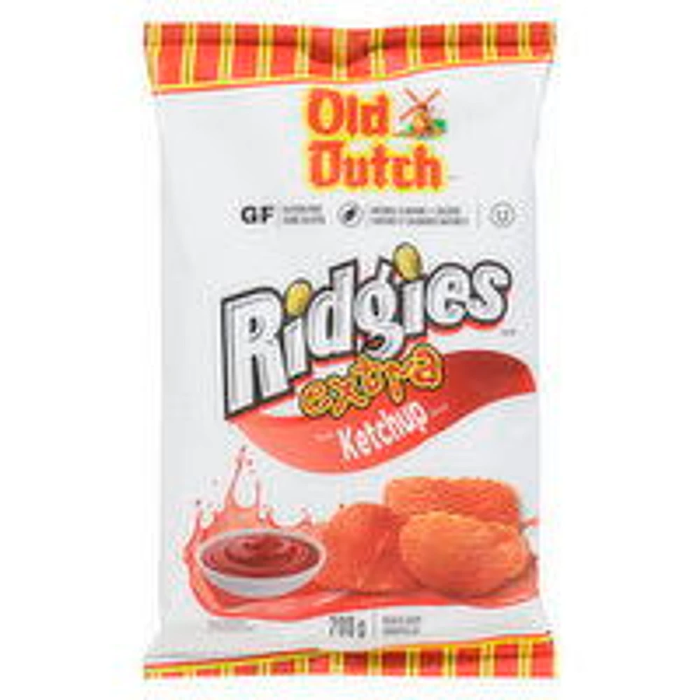 Old Dutch - Ridgies Extra Ketchup Potato Chips, 200 Gram