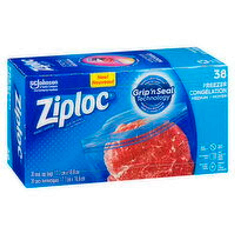 Ziploc - Freezer Bags Medium, Grip'n Seal, 38 Each