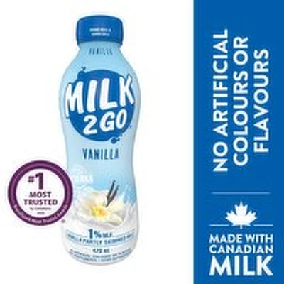 MILK 2 GO - 1% Vanilla Partly Skimmed Milk