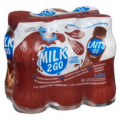 Milk2Go - Chocolate Partly Skimmed Milk Multipack, 6 Each