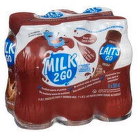 Milk2Go - Chocolate Partly Skimmed Milk Multipack, 6 Each