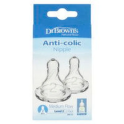 Dr Brown's - Silicone Nipple - Level 2, 2 Each