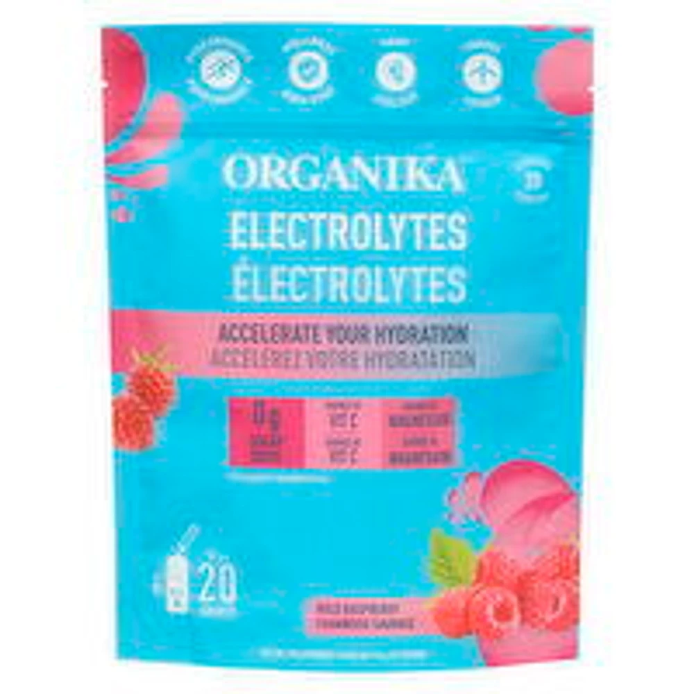 Organika - Electrolytes Powder Sachets, Wild Raspberry - 20 Pack, 70 Gram