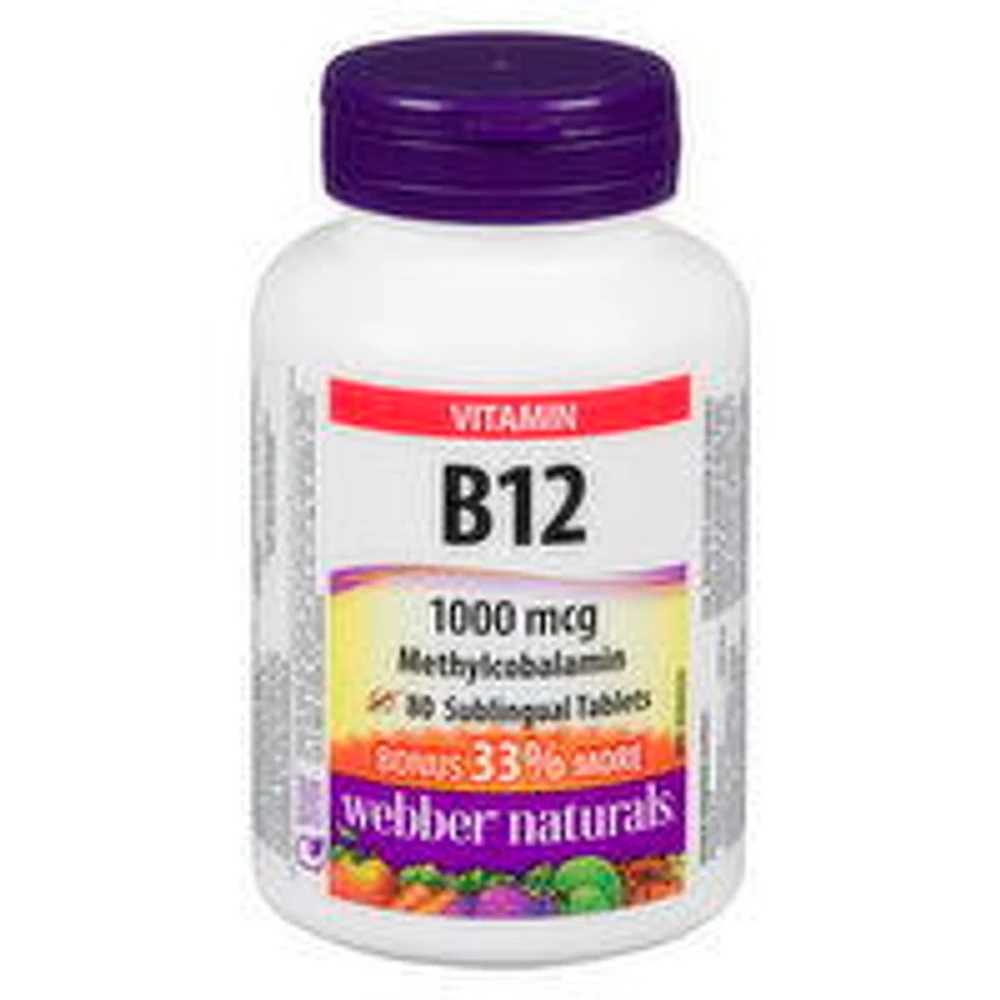Webber Naturals - Vitamin B12 1000mcg, 80 Each