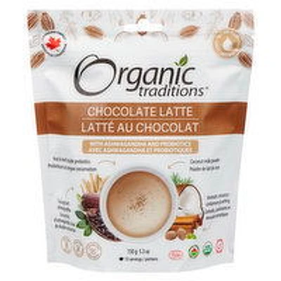 Organic Traditions - Chocolate Latte with Ashwangandha and Probiotics, 150 Gram