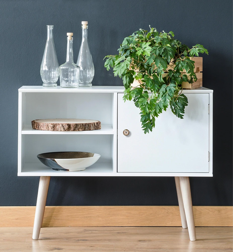 Pied incliné en bois pour table