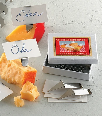 Étiquettes et porte-étiquettes pour plateau à fromages