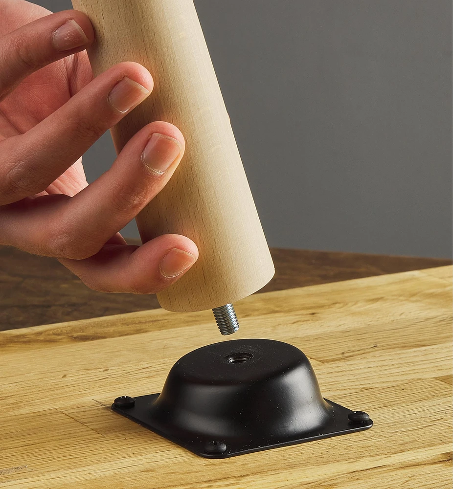 Pied incliné en bois pour table