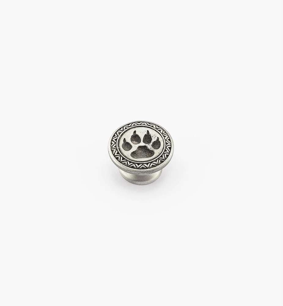 Bouton patte de loup en étain