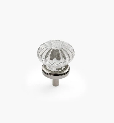 Boutons en verre moulé cannelés