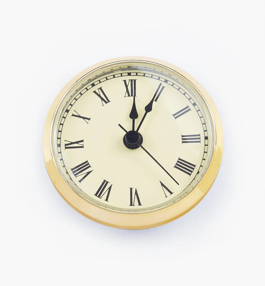 Horloge encastrable de 2 3/4 po à chiffres romains