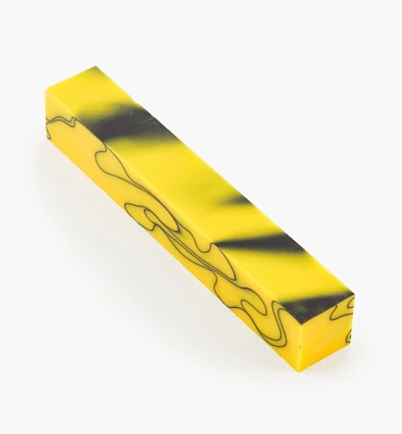 Yellow & Black Acrylic Acetate Pen Blank