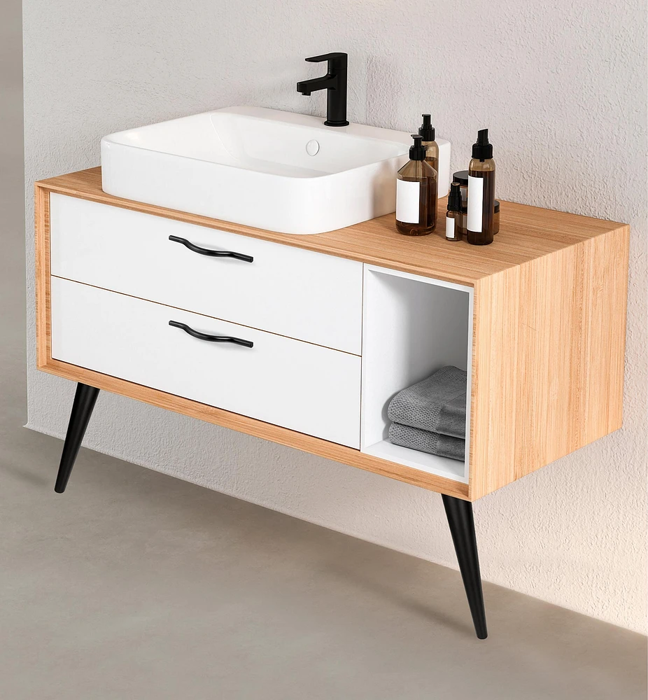 Pied incliné en bois pour table