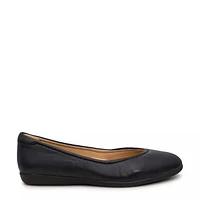 Women's Vivienne Leather Wide Width Ballet Flat