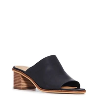 Women's Lutena Mid Heel Leather Mule Sandal