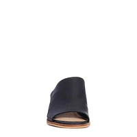Women's Lutena Mid Heel Leather Mule Sandal