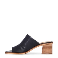 Women's Lutena Mid Heel Leather Mule Sandal