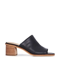 Women's Lutena Mid Heel Leather Mule Sandal