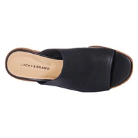 Women's Lutena Mid Heel Leather Mule Sandal