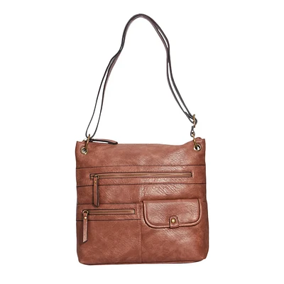 Multi-Zip Large Crossbody Bag