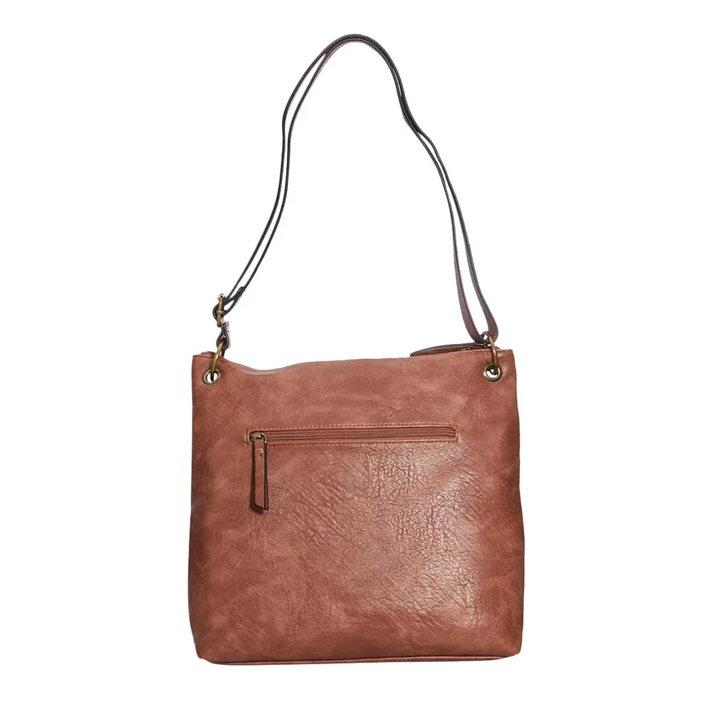 Multi-Zip Large Crossbody Bag