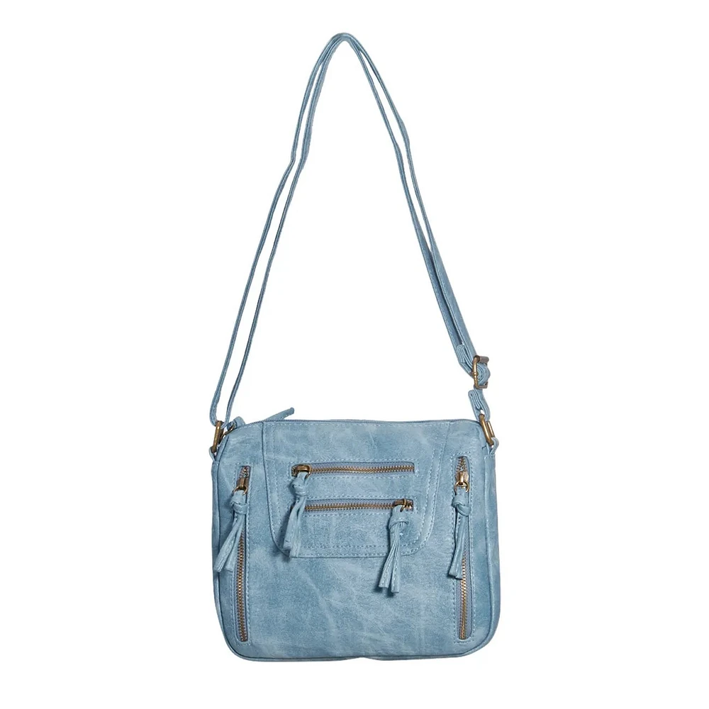 Pebble Multi-Zip Crossbody Bag