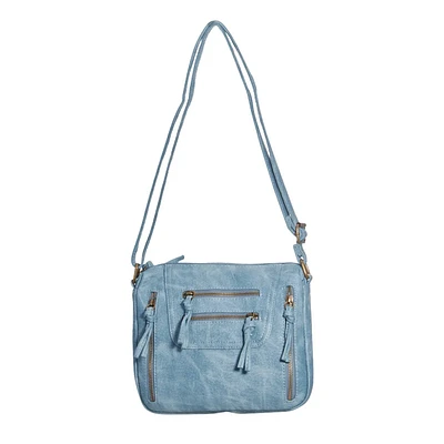 Pebble Multi-Zip Crossbody Bag
