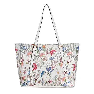 Stripe Straw Tote Bag