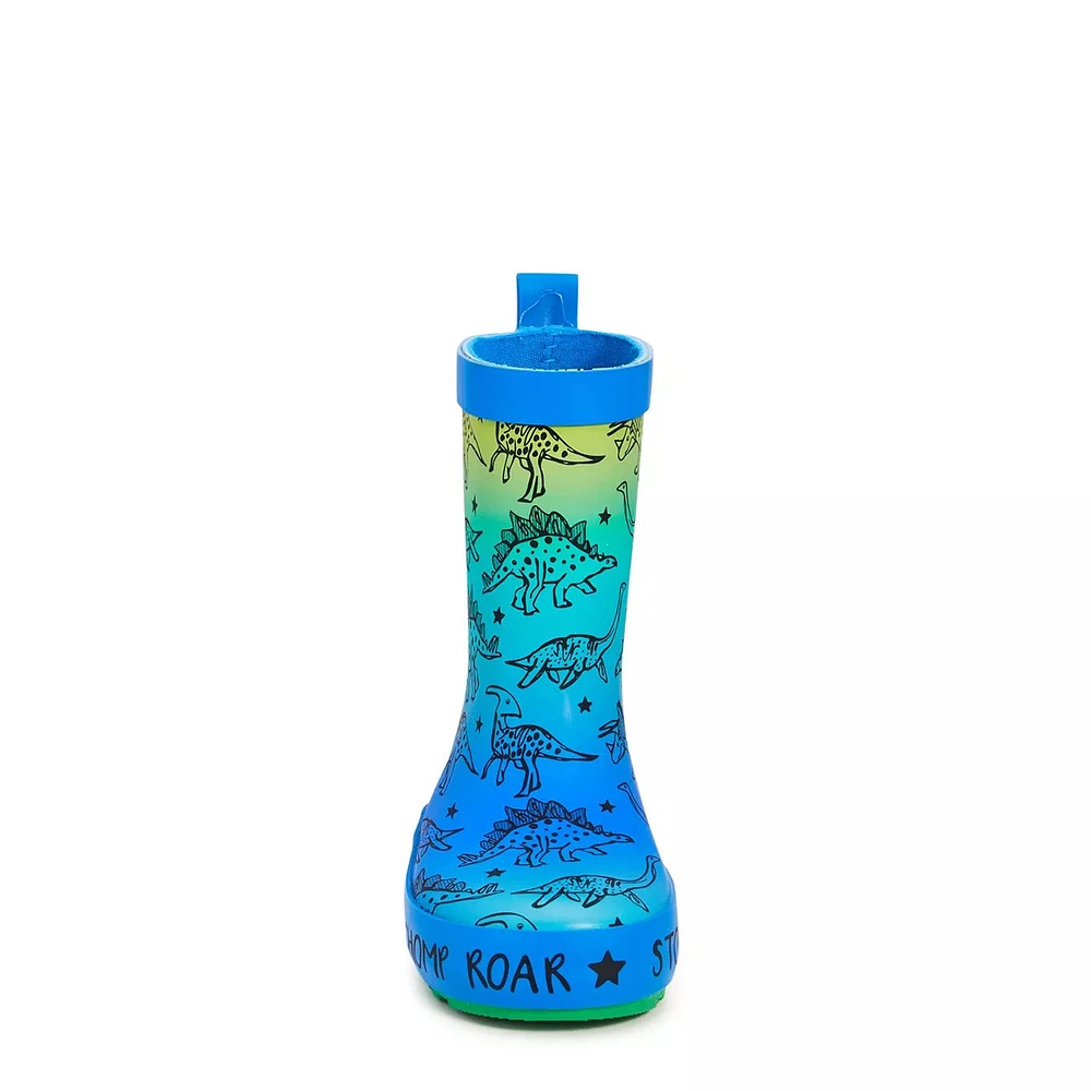 Toddler Boys' Waterproof Ombre Dino Rainboot