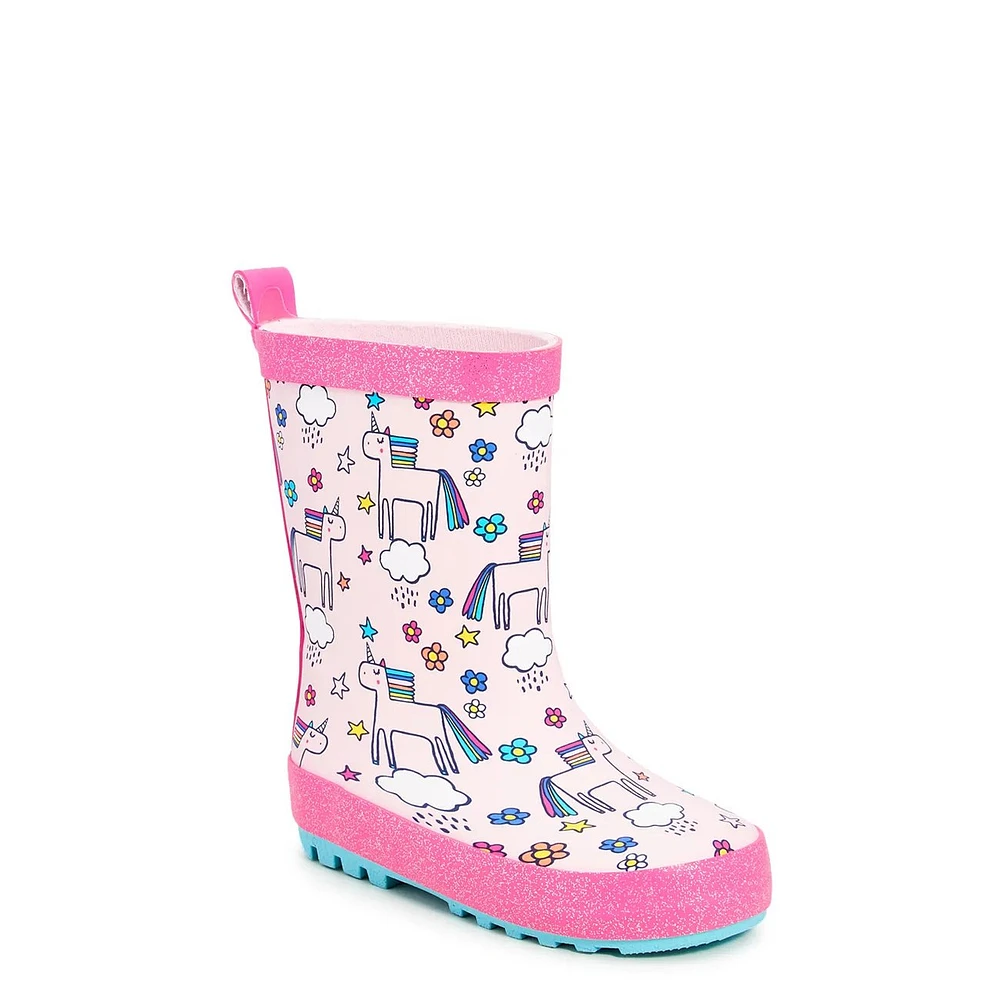 Toddler Girls' Waterproof Unicorn Rain Boot