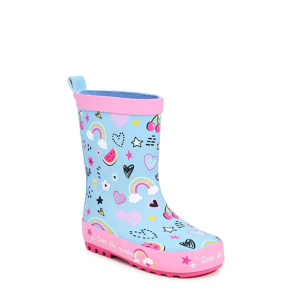 Toddler Girls' Rainbow Waterproof Rainboot