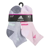 Girl's Cushioned 6PK Quarter Length Socks