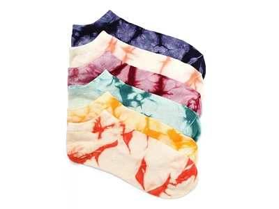 Vintage Tie-Dye Women's No Show Socks - 6 Pack