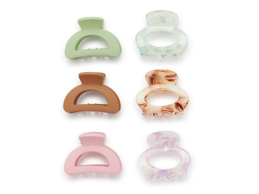 Mini Claw Hair Clip Set - 6 Pack