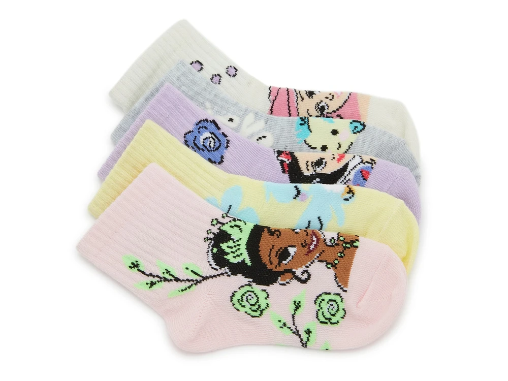 Princess Kid's Crew Socks - 5 Pack