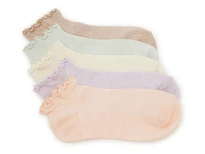 Marled Lettuce Trim Women's No Show Socks - 5 Pack