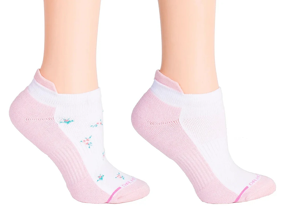 Floral Bud & Solid Women's No Show Socks - 2 Pack