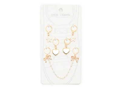 Daisy Heart Shoe Charms - 5 Pack